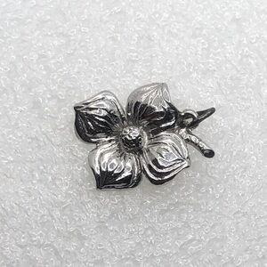 Vtg Sterling Silver Floral Dogwood Flower Mini Charm / Pendant .9”